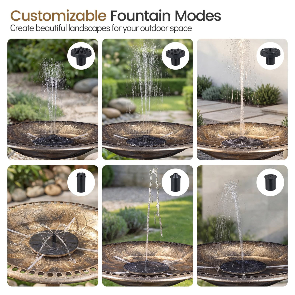 71cm Bird Bath with Solar Powered Fountain, Outdoor Pedestal Birdbath