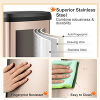 Giantex 50L Step Trash Can Stainless Steel Garbage Bin with Soft Close Lid & Deodorizer Compartment
