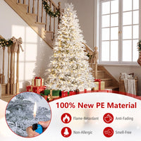 180cm Pre-Lit Artificial Christmas Tree with Snow Flocked Branch Tips