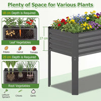 Galvanized Raised Garden Bed with Legs, Metal Elevated Planter Box for Gardening Vegetables, Flowers