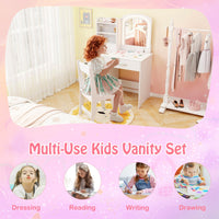 Kids Vanity Set with 2 Color Lighted Mirror