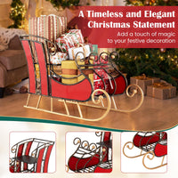 95cm Christmas Metal Sleigh Decoration with 2-Tier Shelf