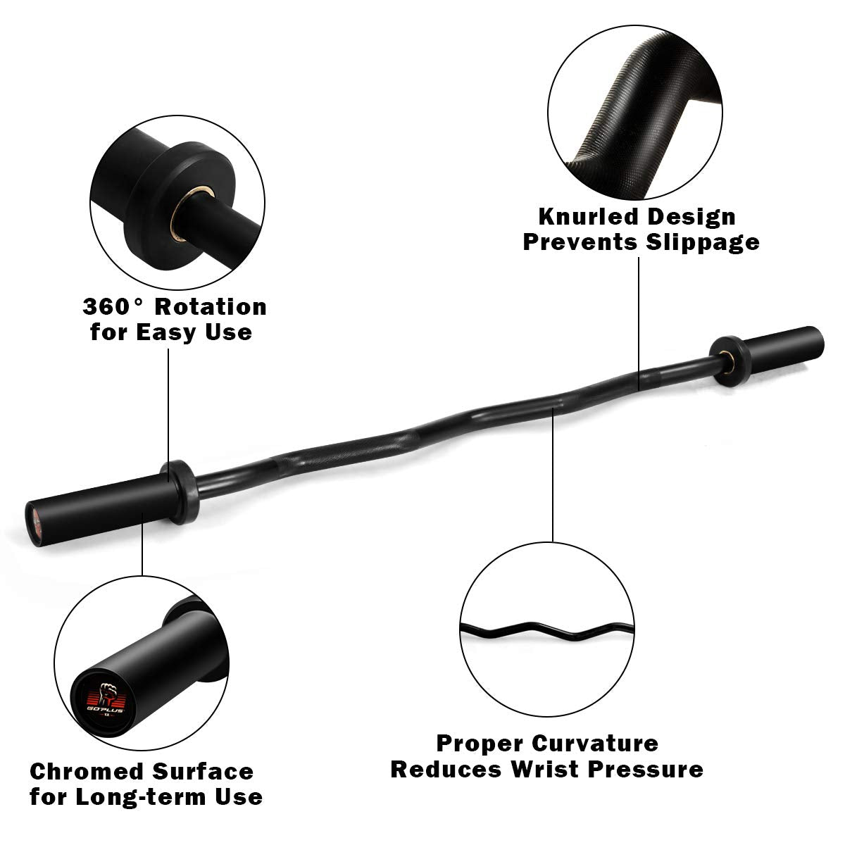 Olympic Bar for Bench Presses Bicep Curling & Piggybacking