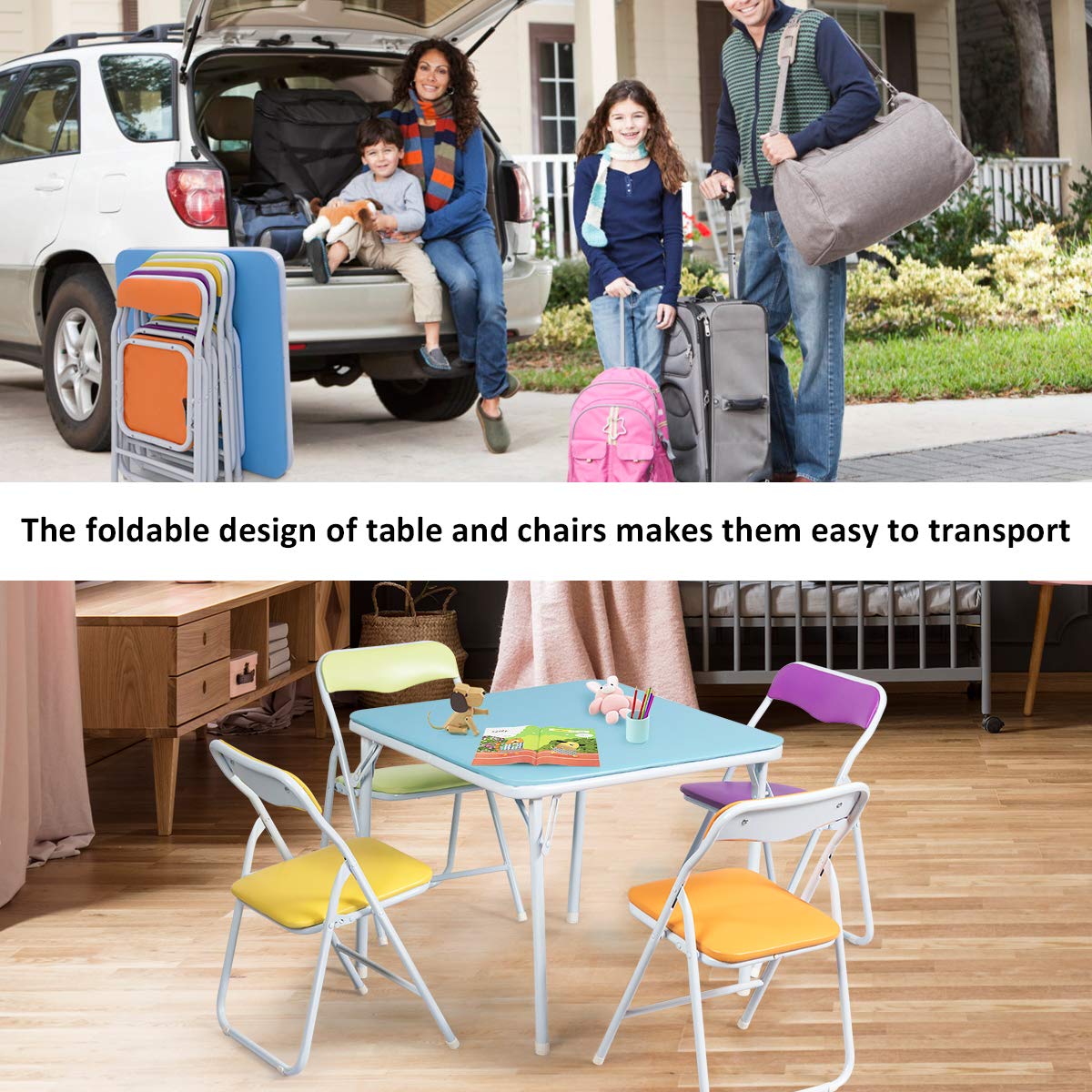 Kids Table and Chairs Set, Children Toddler Study Desk