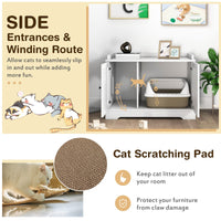 Cat Litter Box Enclosure W/Cat Scratching Pad for Kitten & Large Cat