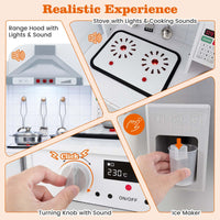 Modular Kids Kitchen Playset with Range Hood and Washing Machine