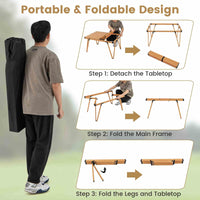 Folding Camping Table with Storage Bag and Waterproof Desktop