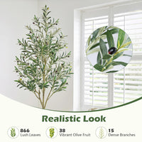 Giantex 190 cm Artificial Olive Tree with Life-Like Fruit & Leaves