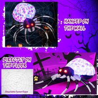 Giantex 105CM Wall Halloween Inflatable Spider with Multi-colour Lights