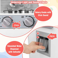 Kids Play Kitchen Toy Set with Water Dispenser and Washing Machine for Kids