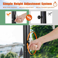 Portable Basketball Hoop, 225-305 cm Adjustable Basketball Goal System, Outdoor Basketball Hoop & Goal with 112 cm Shatterproof Backboard