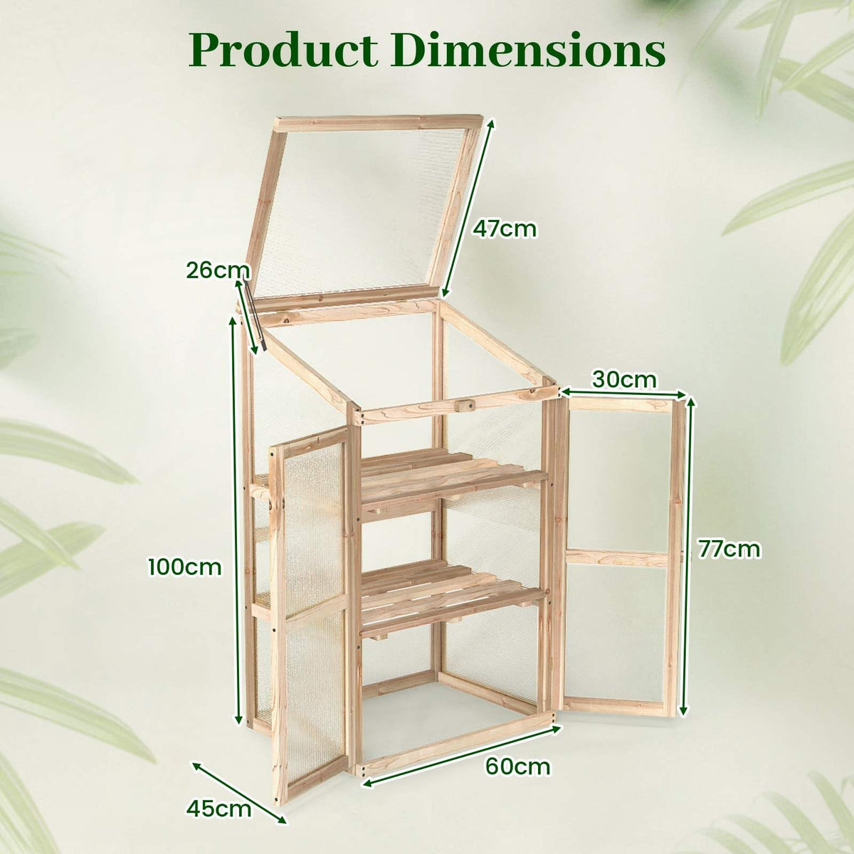 Wooden Garden Cold Frame Greenhouse, Portable Outdoor Indoor Cold Frame Kit