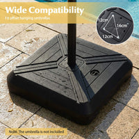 Cantilever Offset Umbrella Base w/Wheels,Heavy-Duty Patio Umbrella Weight Stand