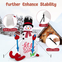 185CM Christmas Inflatable Illuminated Skiing Snowman for Yard