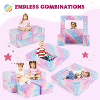 2 Seater Kids Play Couch Glow in the Dark Modular Sofa Play Set