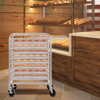 Giantex 10 Tier Aluminum Bakery Rack, Home Commercial Kitchen Bun Pan Bakery Rack, Utility Rolling Sheet Pan Rack