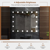 Giantex Vanity Mirror with Lights, Large Makeup Mirror with 18 Dimmable LED Bulbs, Wall-Mounted