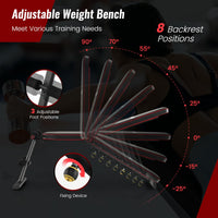 Adjustable Weight Bench With 30KG Dumbbell Set, Heavy Duty Strength Training Bench for Bench Press