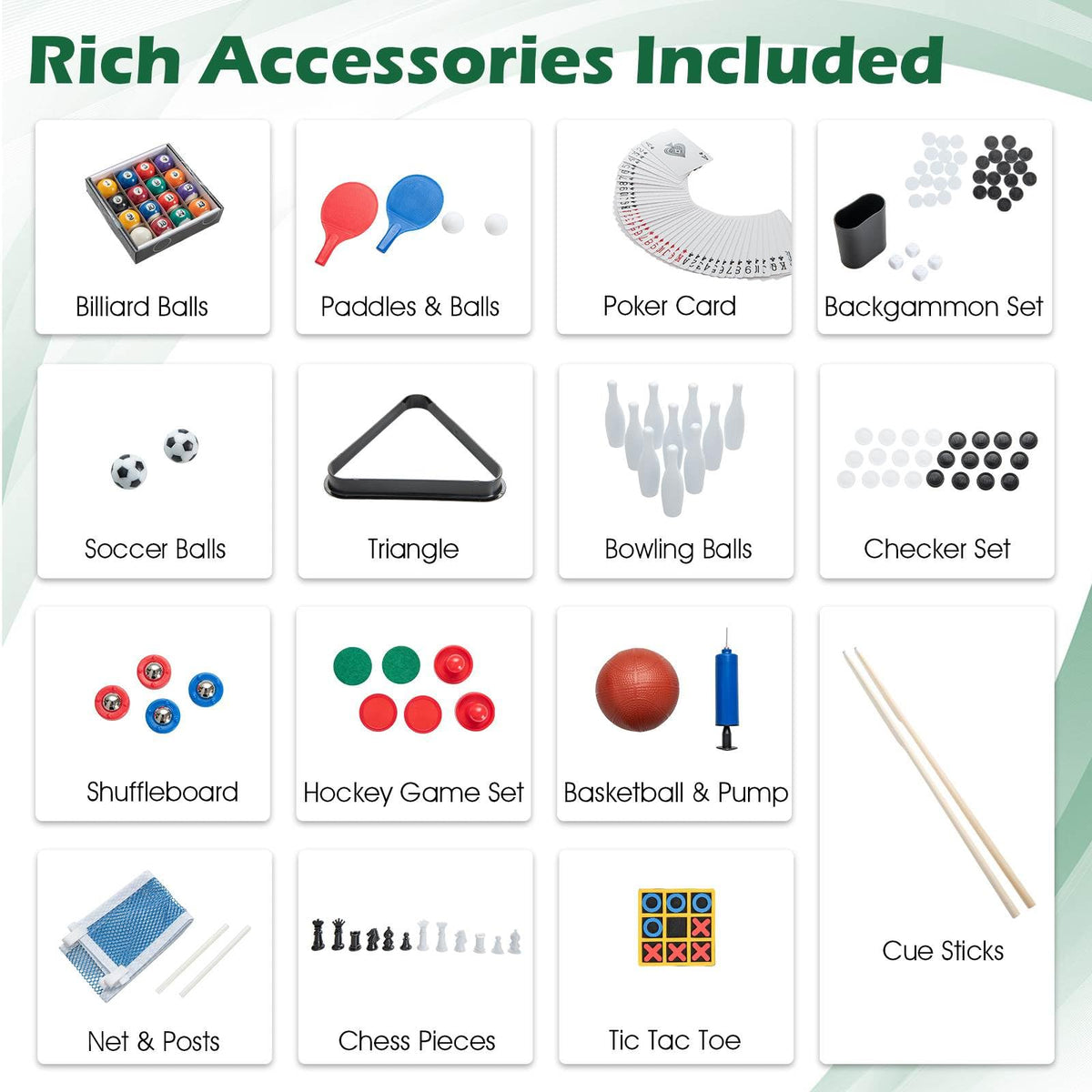 14-in-1 Combo Game Table Set with Foosball for Home and Office