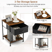 Giantex 2-Tier Nightstand Compact Sofa Side & Bedside Table