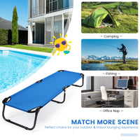 Portable Folding Camping Cot, 75" Outdoor Fabric Sleeping Cot