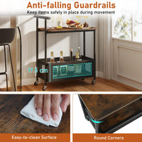 Giantex Kitchen Serving Cart Rolling End Table