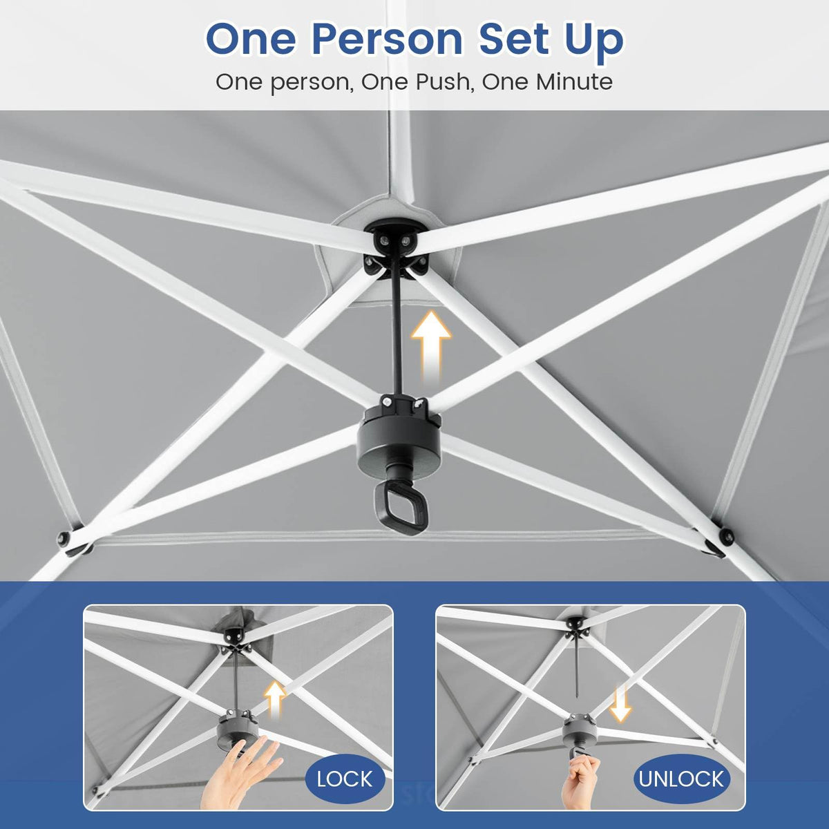 3 x 6 m Pop up Canopy Tent with 6 Sidewalls and Wheeled Bag