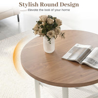 Giantex Round Coffee Table, 2-Tier Modern Circular Center Table