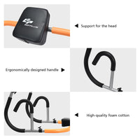 Portable Ab Mat Trainer with Padded Headrest for Core Muscle Strength Sit Up Training