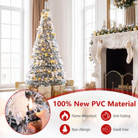 180cm Pre-Lit Pop Up Christmas Tree w/ 140 Warm White LED Lights