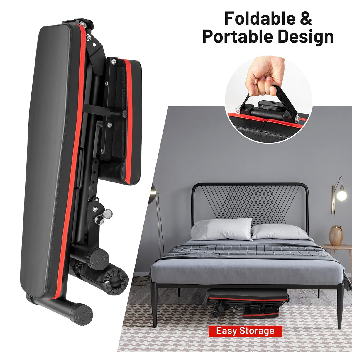 Adjustable Weight Bench, Foldable Dumbbell Bench