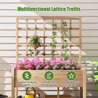 Raised Garden Bed with Lattice Trellis and Drainage Holes