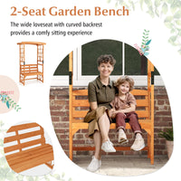 Giantex Garden Arbor with Bench - Wooden Garden Arch Trellis for Climbing Plants Vines