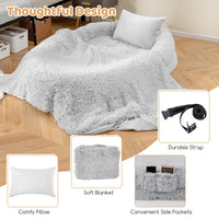 Human Dog Bed, Washable Fluffy Faux Fur Nap Bed Fits Pets & People Adults Doze Off
