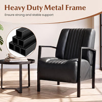Giantex PU Leather Upholstered Armchair with Padded Seat & Back