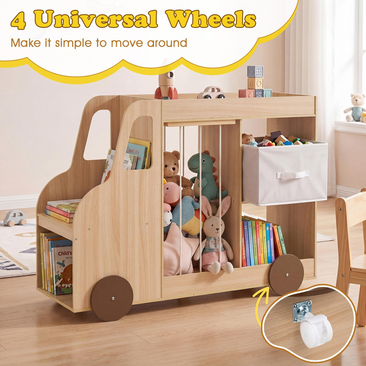 Toy Storage Organizer Kids Bookshelf with Open Shelves
