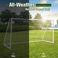 Soccer Goal All-Weather Soccer Goal W/Strong PVC Frame High-Strength Netting 6 Ground Pegs Easy Assembly