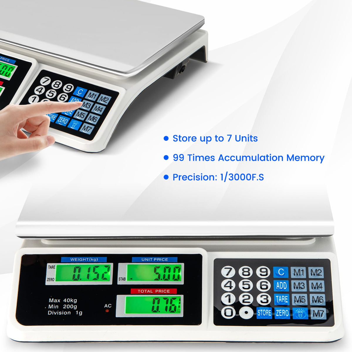 Giantex 40 kg Digital Kitchen Scale, High Precision Digital Commercial Food Meat Weighting Scale