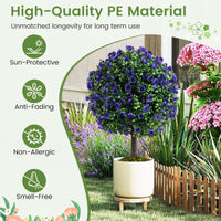 et of 2 Artificial Purple Rose Topiary Ball Trees