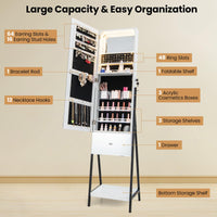 Giantex Lockable Jewelry Cabinet Armoire Freestanding Jewelry Organizer