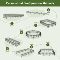 5/10-Pack Metal Garden Fence 280/560x44cm No Dig Border for Lawn Pathway