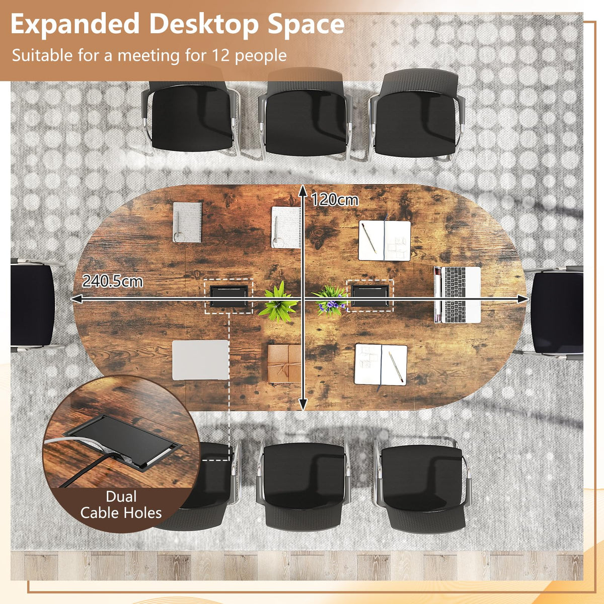 240.5cm Oval Conference Table