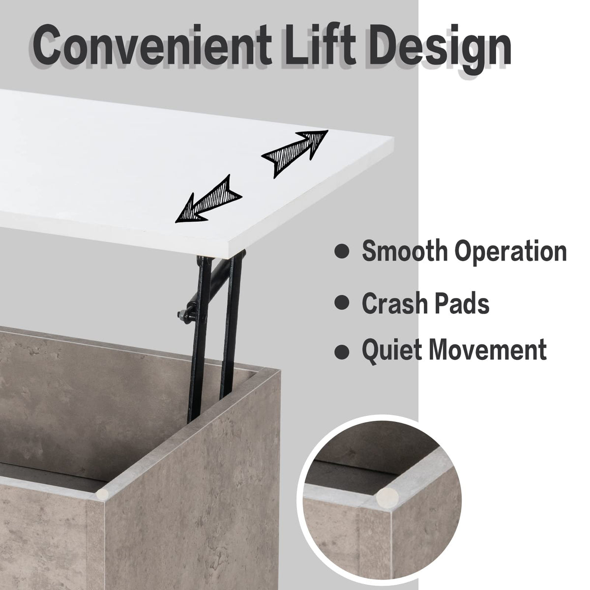 Giantex Lift Top Coffee Table, Wooden Lift Top Dining Table w/Hidden Storage Compartment & 2 Storage Shelves