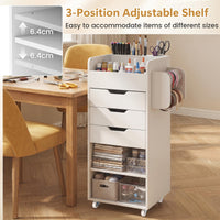 Craft Storage Cart with Mobile Drawers Shelves for Living Room
