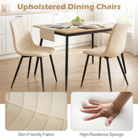 Giantex Dining Chairs Set of 4, Upholstered Fabric Kitchen Chairs