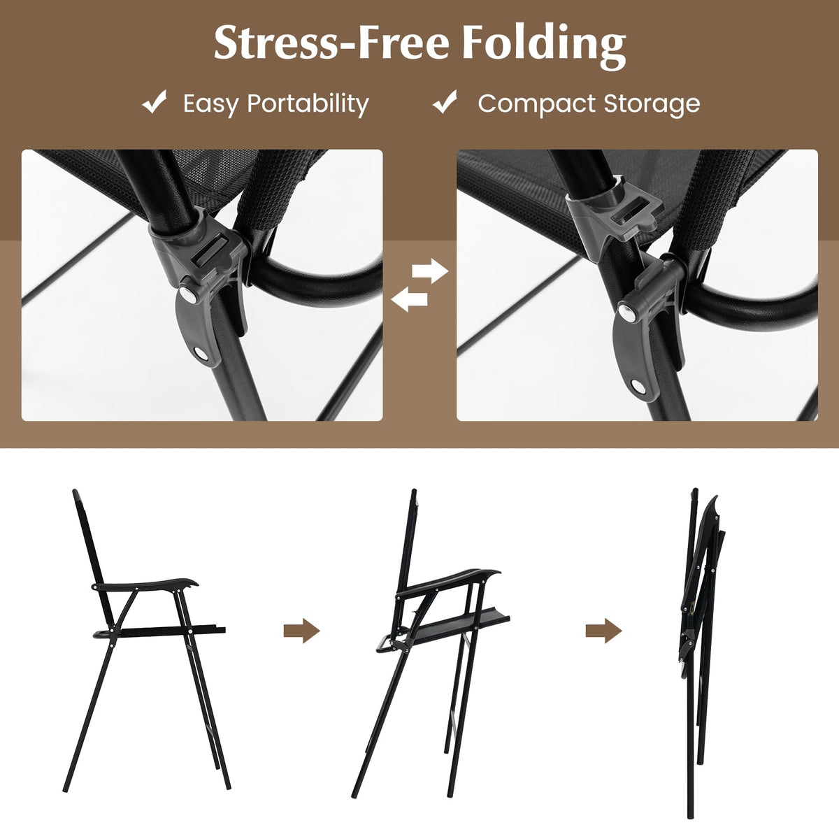 3 PCS Outdoor Bar Stool Set, Bistro Furniture with DPC Tabletop