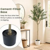Giantex 150 cm Artificial Olive Tree w/ 24 Olive Fruits & 576 Silk Leaves