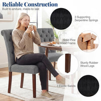 Giantex Upholstered Dining Chairs Set of 2, Modern Button Tufted Chairs