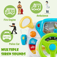Kids Steering Wheel Simulated Driving Toy Set with Lights & Sounds