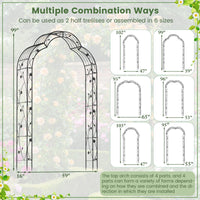 Giantex - 2 Half Garden Arch Trellis, 8.2ft Metal Garden Gazebo